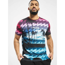 lässiges Just Rhyse Herren T-Shirt Blau/Rot