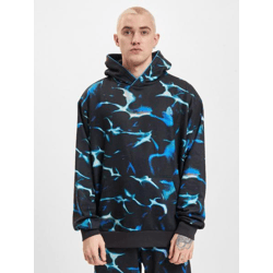 moderner Just Rhyse Herren Hoodie Rippbündchen Kapuze Schwarz/Blau
