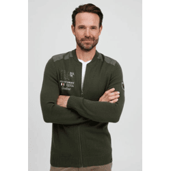 klassische FQ1924 FQErland Herren Zip-Jacke mit Stehkragen Jacke 21900122-ME-190413 Grün