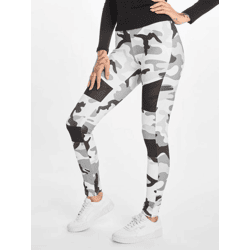 lässige URBAN CLASSICS Damen Hose Stretch Rippstrick 250 g/m² Camouflage