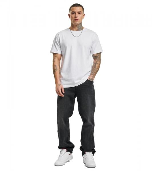 l&auml;ssige URBAN CLASSICS Herren Jeans Loose Fit Denim Hose aus Baumwolle Grau/Schwarz
