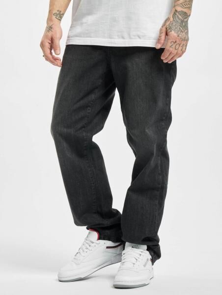 l&auml;ssige URBAN CLASSICS Herren Jeans Loose Fit Denim Hose aus Baumwolle Grau/Schwarz