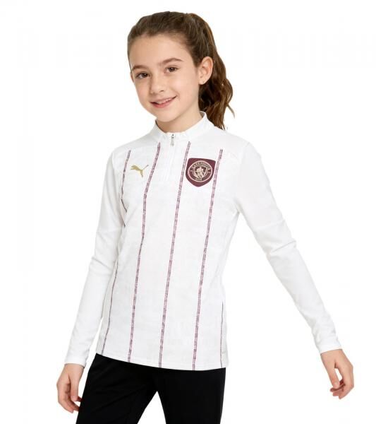 offizielles PUMA Manchester City Kinder Pre-Match Trikot nachhaltiges M&auml;dchen und Jungen Premier League Fu&szlig;ball-Shirt 701235048 002 Wei&szlig;