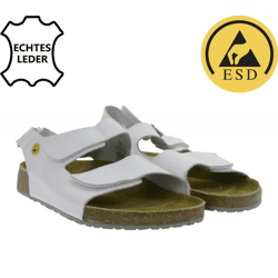 Rutschhemmende hsm Herren Arbeits-Sandalen ESD-geeignet Echtleder-Schuhe SRA-Schutzklasse Pantoletten Berufsschuhe Factory Second B-Ware Ar