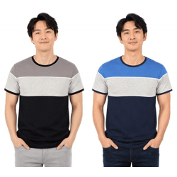 klassisches SOLID SDCody Herren T-Shirt mit Rundhals Shirt 21300032ME in Blau oder Grau