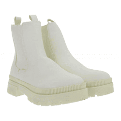 Lässiger Damen Chelsea-Boots mit profilierter Sohle Schlupf-Stiefelette Winter-Boots 948556 Weiß