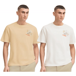 klassisches SOLID SDPavan Herren T-Shirt mit Print Shirt 21108601 Beige oder Weiß