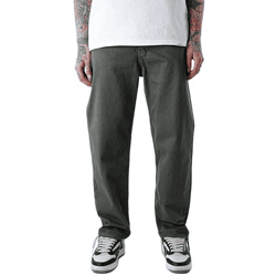 UNEFFECTED Basic Free Cut Wide Loose Fit Jeans khaki