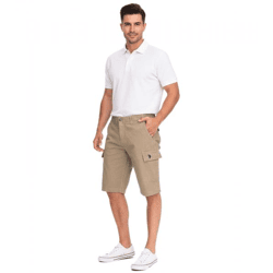 U.S. POLO ASSN. Herren Freizeit-Cargo Shorts leichte Freizeit-Short mit U.S. Polo Stickerei kurze Hose 143 68147 52661 123 Beige