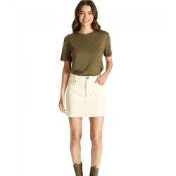 AjC Damen Mini-Rock im Cord-Stil Freizeit-Rock 96844353 Creme-Weiß