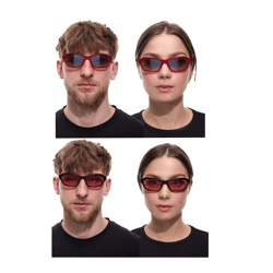 adidas Sonnenbrille für Damen und Herren Rechteckige-Brille Gradient-Brille mit Verspiegelung UVA&UVB Schutz Rot, Schwarz oder Türkis