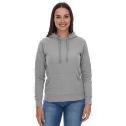 Elevate Charon Women's Hoodie: Simple Cotton Sweatshirt with Kangaroo Pocket, Sweater 3823480, Gray