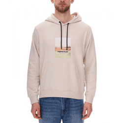 JACK & JONES Esterbro Newton Men's Hooded Sweatshirt, Cotton Sweatshirt with Original Studio Print 12266801 Beige
