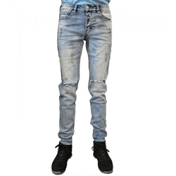 Sixth June Herren Denim-Hose Slim Fit Baumwoll-Hose Skinny Freizeit-Jeans Alltags-Hose M2871HDE Blau