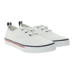 SPERRY Crest CVO Canvas Damen Freizeit-Sneaker mit Memory-Foam Sohle Alltags-Schuhe Schnür-Schuhe STS84828 Weiß/Braun