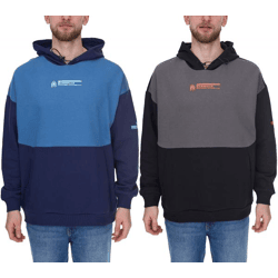 PUMA OLYMPIQUE DE MARSEILLE Herren Kapuzen-Pullover nachhaltiger Baumwoll-Hoodie mit Logo-Schriftzug 771970 Blau oder Schwarz