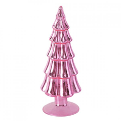 Boltze Weihnachtsbaum-Figur aus Glas, rosa, 20 cm