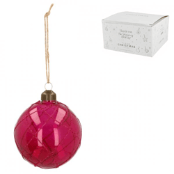 Weihnachtskugel Glas rosa 8 cm