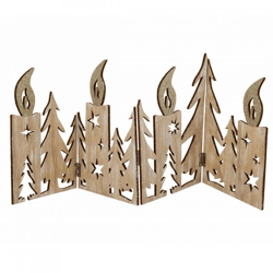 Silhouette Kerzen und Weihnachtsbaum faltbar 60 cm