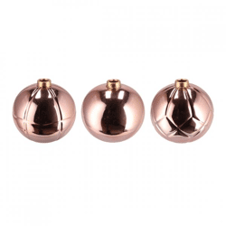 Vase Weihnachtskugel kupferfarben 15 cm 3 Stück sortiert