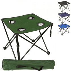 Palettenbox Klappbarer Campingtisch Oxford mit Getränkehaltern 50 cm 4 Stück sortiert