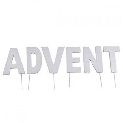Decoratie Kerst letterstekers ADVENT zilverkleurig 8 cm