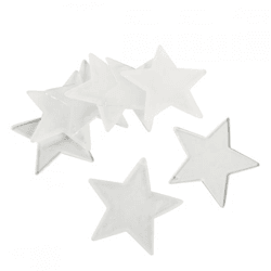 Decoratie Ster acryl wit/transparant 7 cm set van 8
