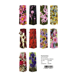 Flaschentüten Blumen - 100 Stück - 10 Motive