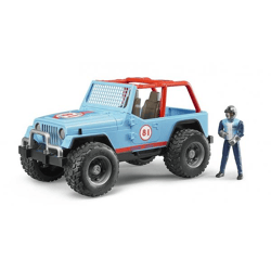 Bruder 02541 - Jeep Cross Country Racer blau mit Rennfahrer, 1:16