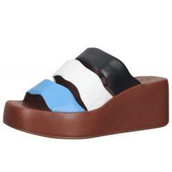 högl Damen Pantoletten Echtleder Plateau-Schuhe Sommer-Schuhe 3-10 2520 3999 Braun/Bunt