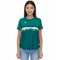 Outfitter OCEAN FABRICS TAHI Damen nachhaltiges Training-Shirt mit Mesh-Einsätzen Fitness-Shirt Kurzarm-Shirt OUT-W-1021-OTW-23 Grün