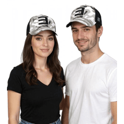 Eminem Unisex Trucker-Cap mit Logo-Stickerei im Camouflage-Look Baseball-Cap TC102253EMM Schwarz/Weiß/Grau