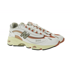 New Balance 1000 Sneaker Echtleder-Schuhe Damen und Herren Retro-Schuhe mit ABZORB Dämpfung M1000CB Weiß/Beige/Rot