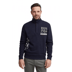 klassischer FQ1924 FQWilliam Herren Troyer mit Stehkragen Pullover 21900589-194011 Blau