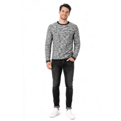 klassisches SOLID SDFlocks Herren Sweatshirt mit Rundhals Pullover 21102722ME-9000 Schwarz