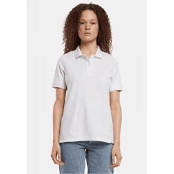 lässiges Urban Classics Damen Polo-Shirt 220 g/m² mit Baumwolle Weiß