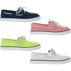 SPERRY Bahama 2.0 Canvas Boots-Schuhe nachhaltige Damen Freizeit-Schuhe mit Memory-Schaum Sohle Navy, Weiß, Rosa oder Lime-Grün