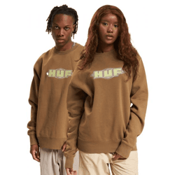 HUF Quality Crewneck Unisex Pullover schlamm
