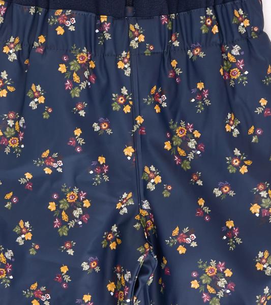 Kinder Regenhose mit reflektierenden Streifen Thermo-Latzhose für Jungen und Mädchen mit Blumen Muster Matsch-Hose Buddelhose 903967 Dunk