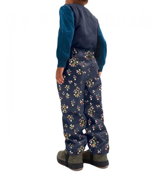 Kinder Regenhose mit reflektierenden Streifen Thermo-Latzhose für Jungen und Mädchen mit Blumen Muster Matsch-Hose Buddelhose 903967 Dunk