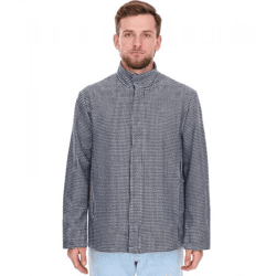 Herren Übergangs-Jacke mit Hahnentritt-Muster Herbst-Jacke 957466 Schwarz/Weiß