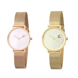 Pierre Cardin Damen Armband-Uhr mit Marken-Kürzel auf dem Ziffernblatt analoge Quarz-Uhr mit Edelstahl-Armband 3ATM 31mm Gold, Rose-Gold