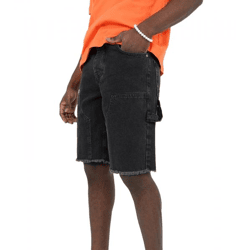 Sixth June Herren Jeans-Shorts kurze Baumwoll-Shorts Denim-Hose M23559AST Schwarz