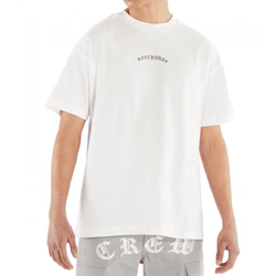 Sixth June Gothic Herren T-Shirt mit großem Schriftzug Rücken Print Baumwoll-Shirt Rundhals-Shirt M23699VTS Weiß