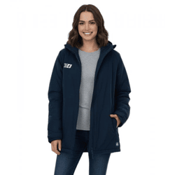 Outfitter OCEAN FABRICS TAHI Damen nachhaltige Winter-Jacke mit verstellbarer Kapuze Herbst-Jacke OUT-W-1035-OTW-42 Dunkelblau