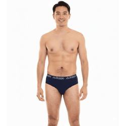 Kappa Herren Slip mit Baumwoll-Stretch Unterwäsche mit Logobund Unterhose 711167 Dunkelblau