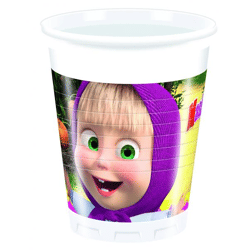 Masha and The Bear - 8 Plastikbecher 200 ml Paket of 8 pieces