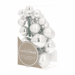 Weihnachtskugeln Glas Silber 3,5 cm Satz von 24