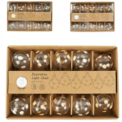 Lichtketting 10 LED op batterij 320 cm assorti