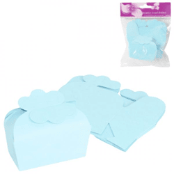 Mini cadeauverpakking Box blauw 7,5 cm 5 stuks